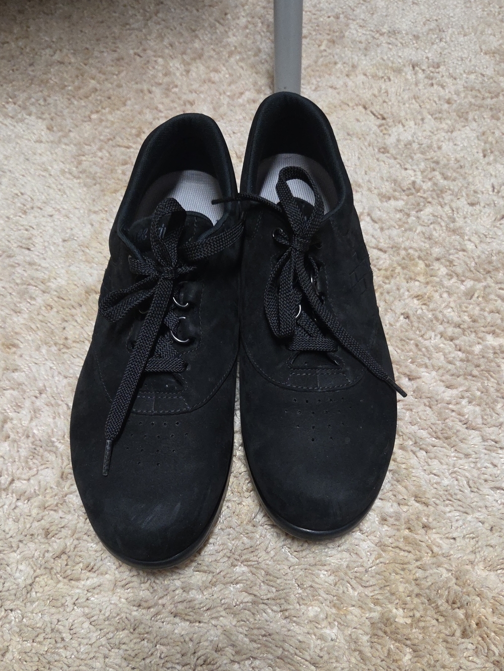 SAS Women's Black Suede Lace-Up Flats